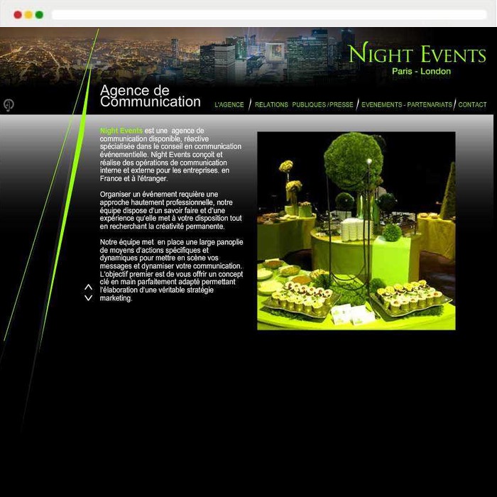 Website creation Night events