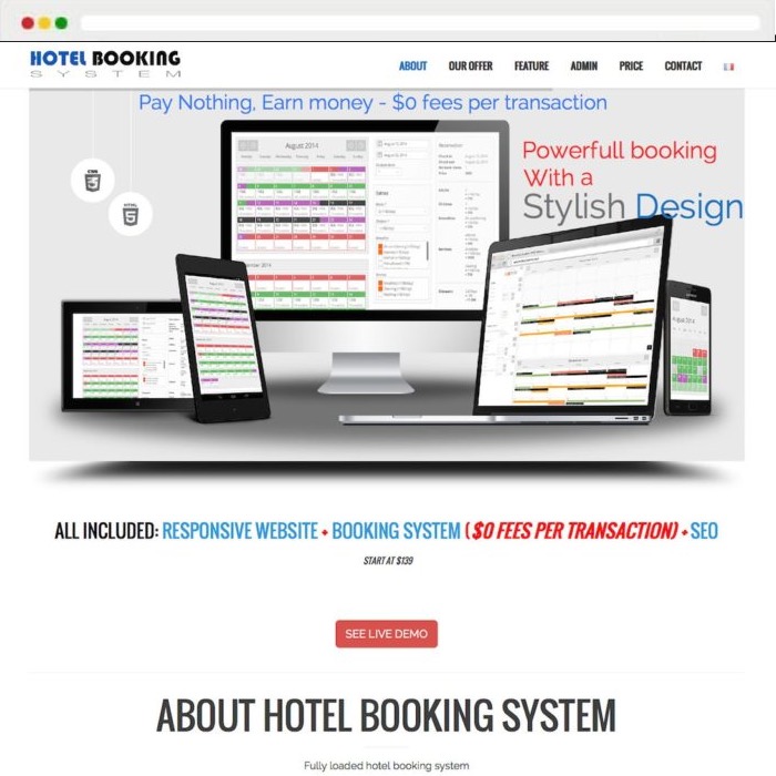 Website creation hotel Booking
