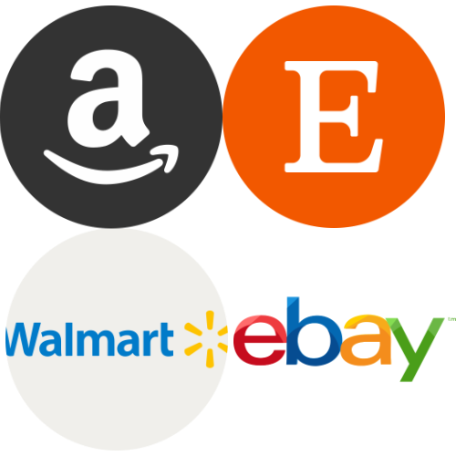 Logo walmart, ebay, amazon and etsy